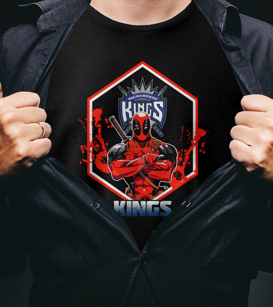 Deadpool Sacramento Kings Crossover T-Shirt