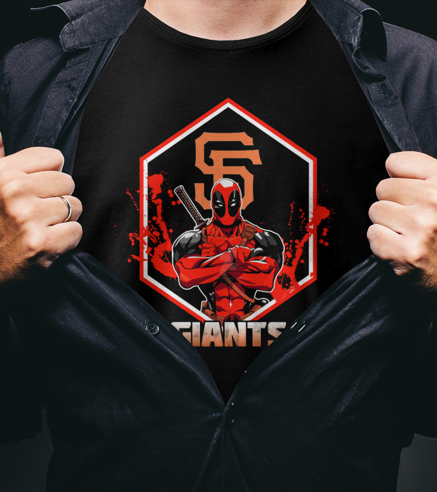 Deadpool San Francisco Giants Crossover Graphic Fan T-Shirt