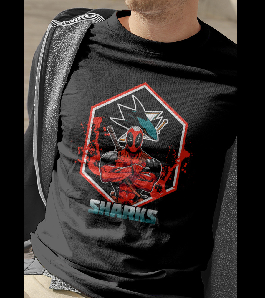Deadpool San Jose Sharks Crossover Fans T-Shirt