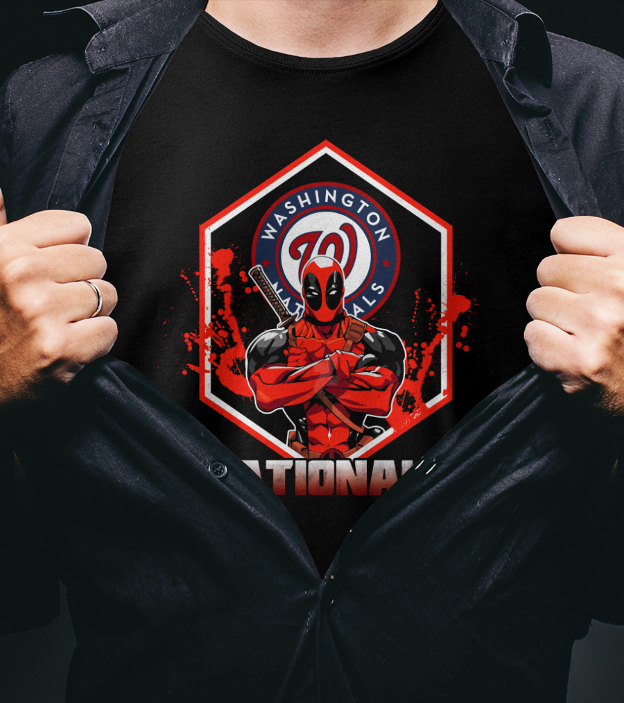 Washington Nationals Deadpool Fan Mashup With Iconic T-Shirt