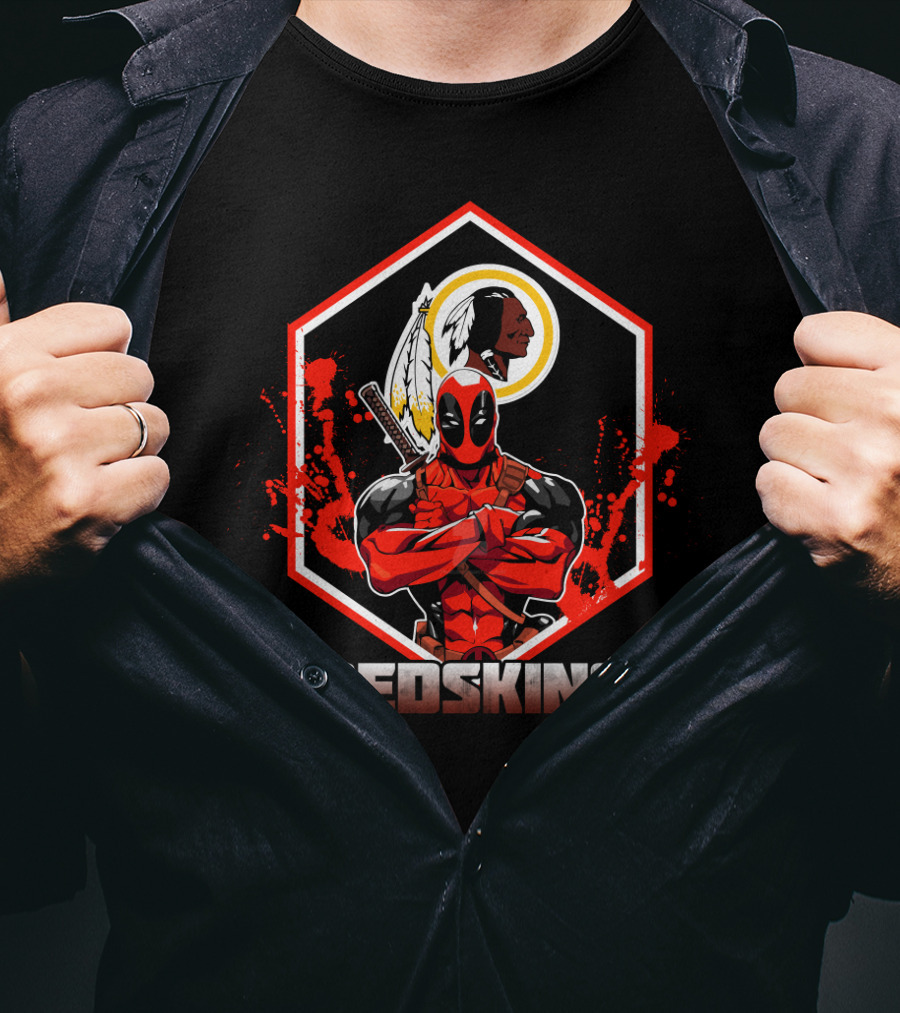 Deadpool Redskins Crossover Fan Tribute T-Shirt