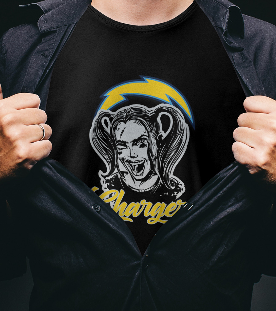 Harley Quinn Chargers Fans Los Angeles Football Enthusiasts T-Shirt