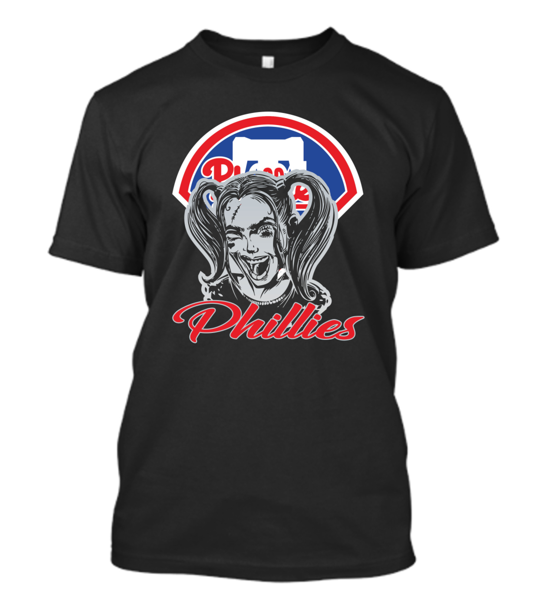 Harley Quinn Phillies Fan Philadelphia Phillies Logo Pigtails T-Shirt