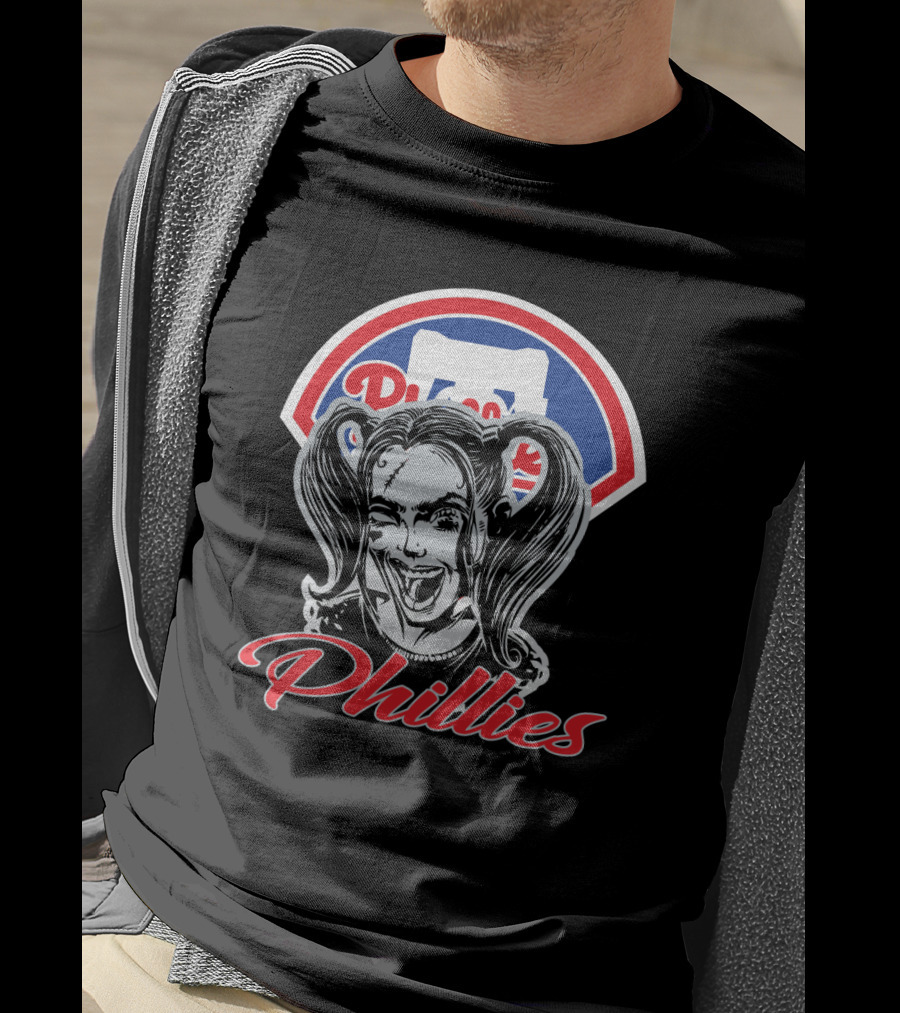 Harley Quinn Phillies Fan Philadelphia Phillies Logo Pigtails T-Shirt