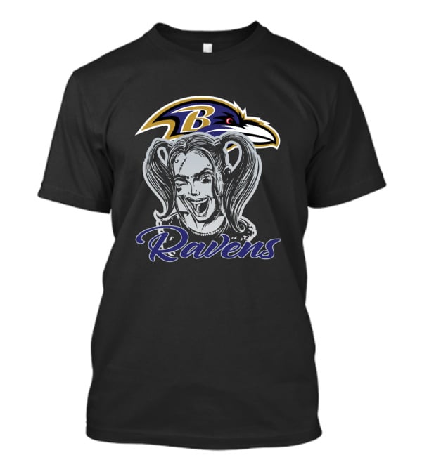 Baltimore Ravens Harley Quinn Joker Style Fans T-Shirt