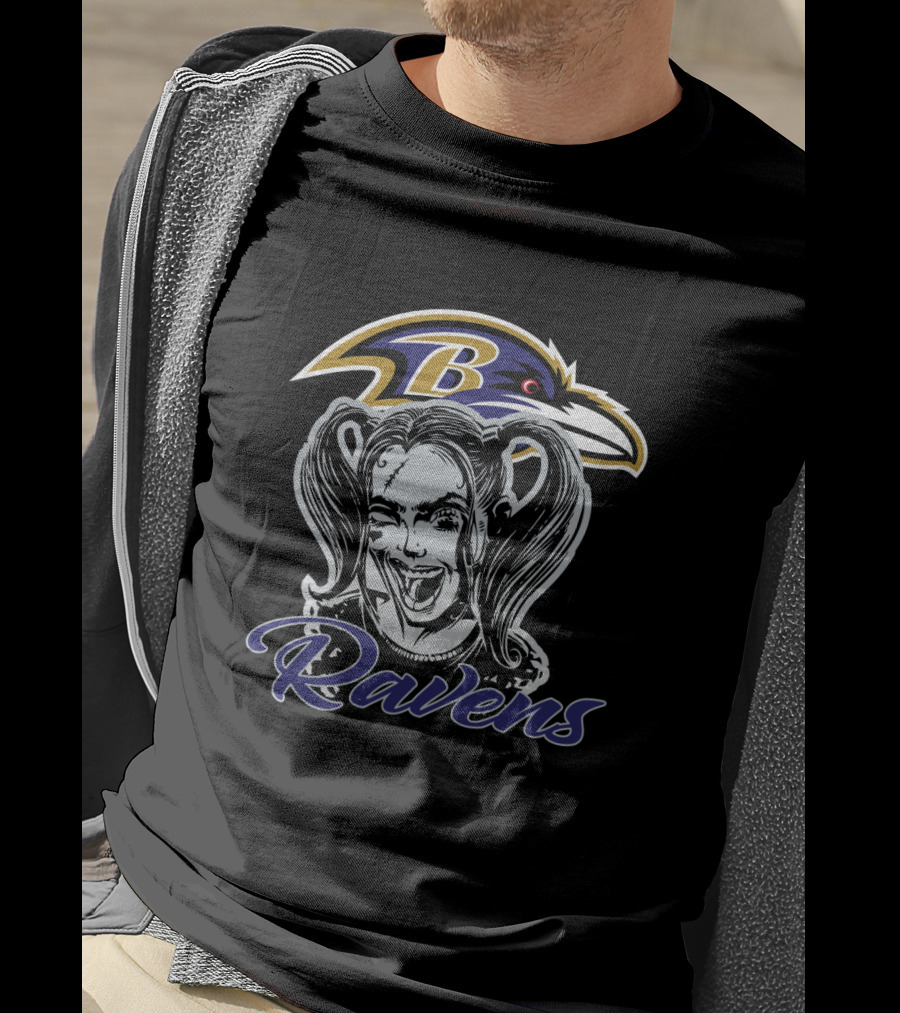 Baltimore Ravens Harley Quinn Joker Style Fans T-Shirt