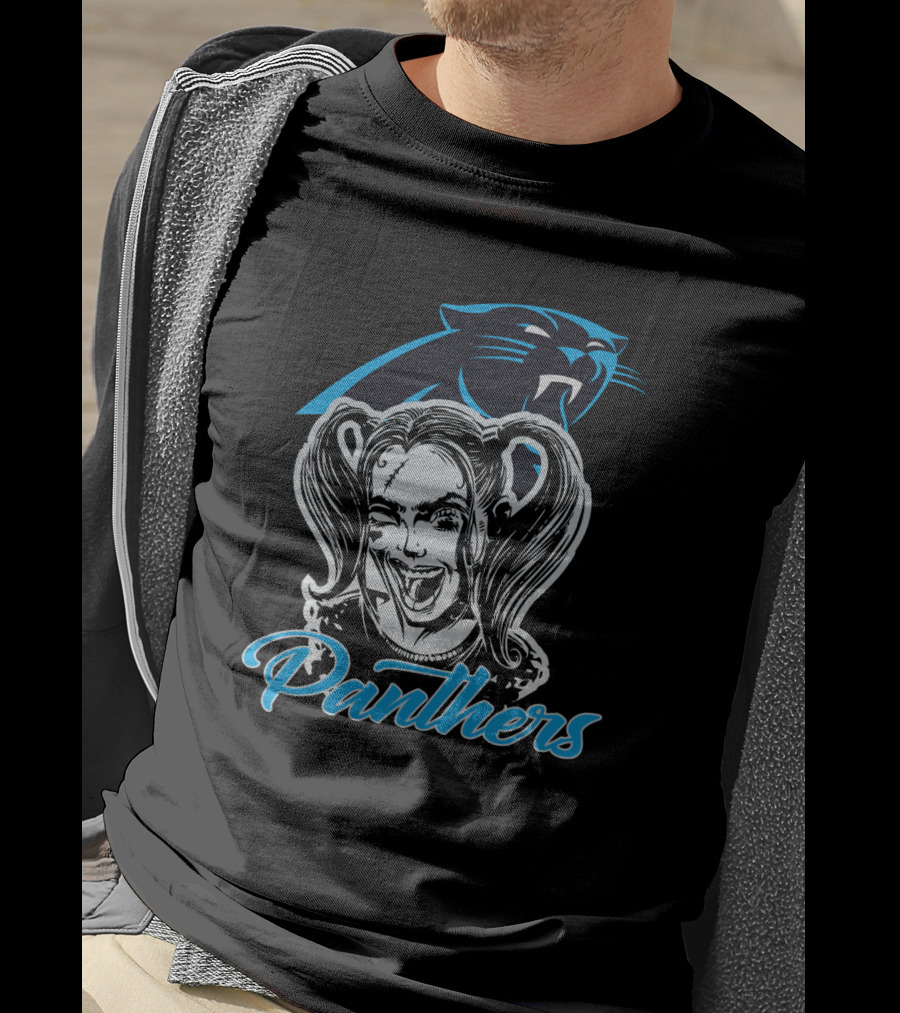 Harley Quinn Panthers Carolina Football Fan T-Shirt