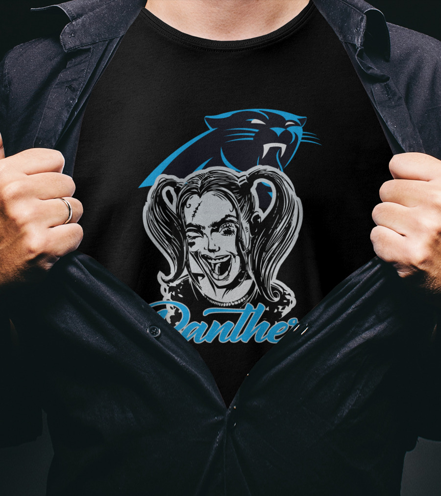 Harley Quinn Panthers Carolina Football Fan T-Shirt
