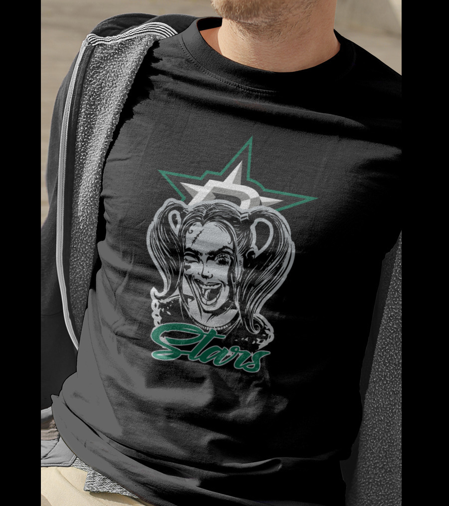 Dallas Stars Harley Quinn Crossover Fans T-Shirt