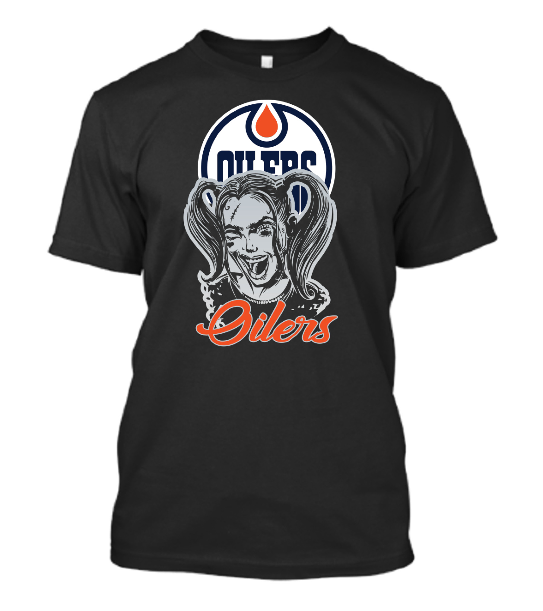 Harley Quinn Edmonton Oilers Logo Fans T-Shirt