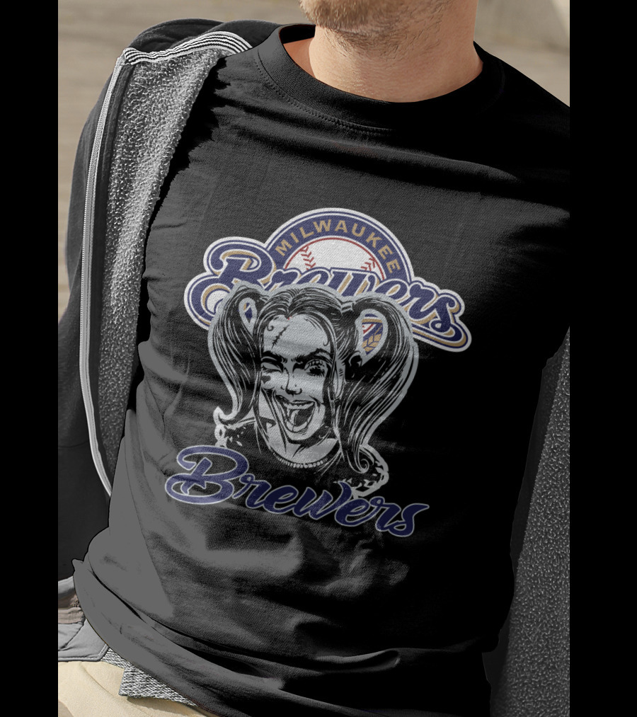 Milwaukee Brewers Harley Quinn Fans Collaboration T-Shirt