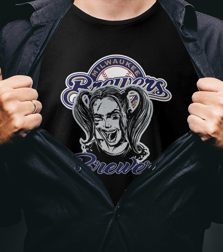 Milwaukee Brewers Harley Quinn Fans Collaboration T-Shirt