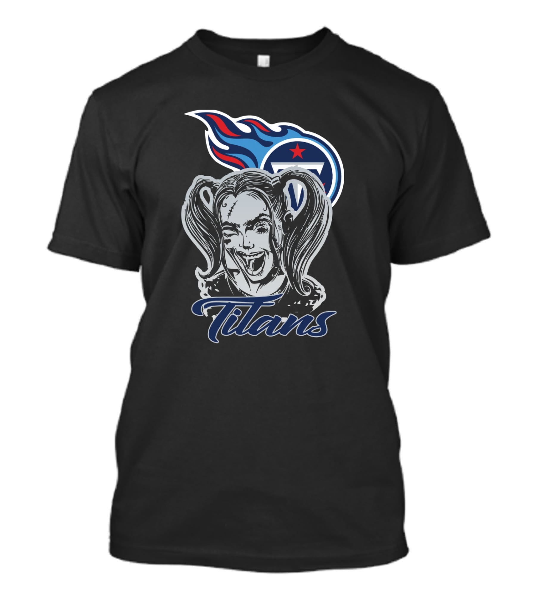 Titans Fans With Harley Quinn And Tennessee Titans T-Shirt