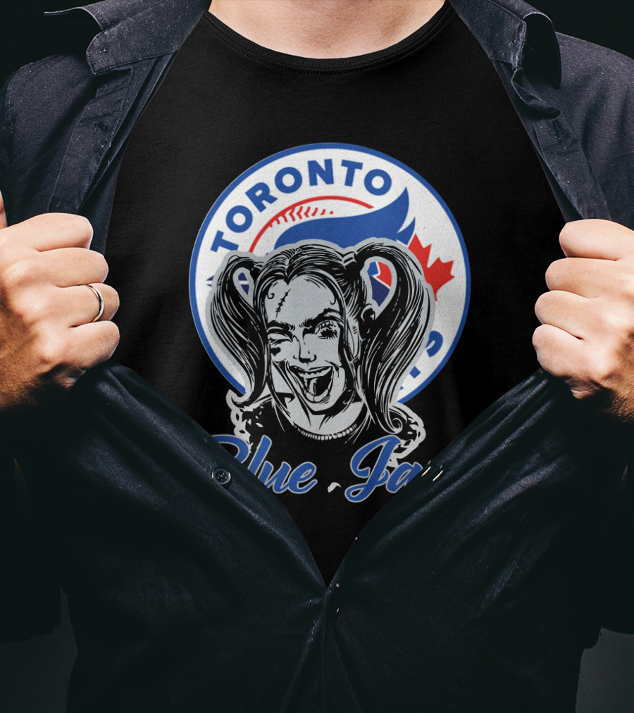 Toronto Blue Jays Harley Quinn Fan Crossover T-Shirt