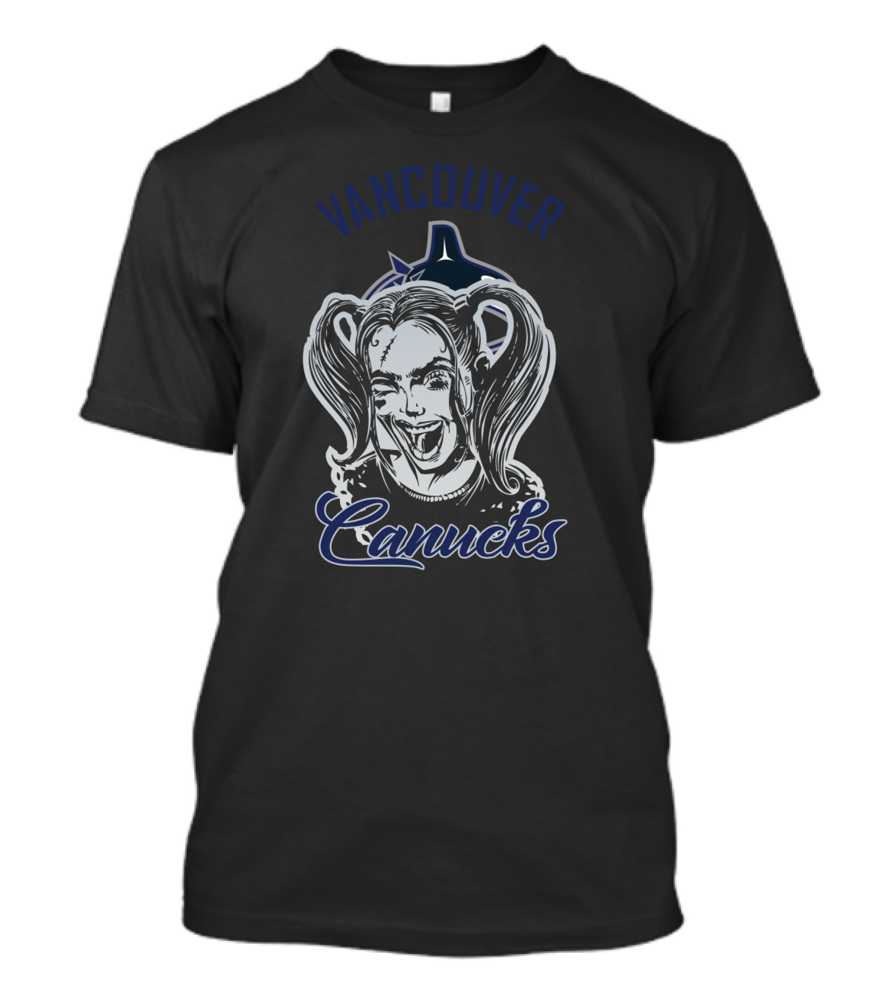 Vancouver Canucks Harley Quinn Fan Art Enthusiast T-Shirt