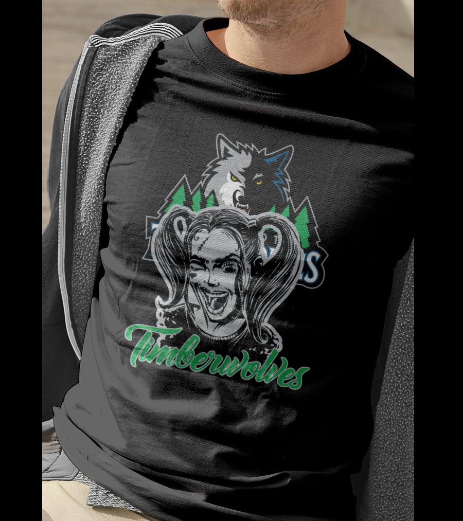 Harley Quinn Timberwolves Fans Minnesota Wolf T-Shirt