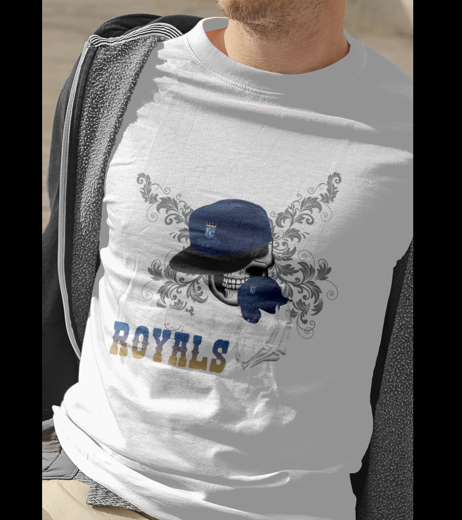 Kansas City Royals Skeleton Hat Fear The Royals T-Shirt