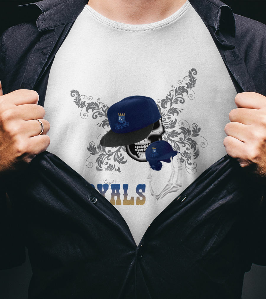 Kansas City Royals Skeleton Hat Fear The Royals T-Shirt