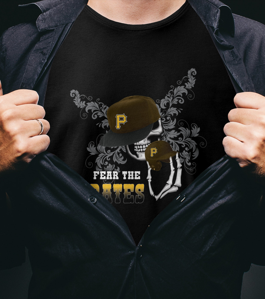 Fear The Pirates Skull With Baseball Cap T-Shirt