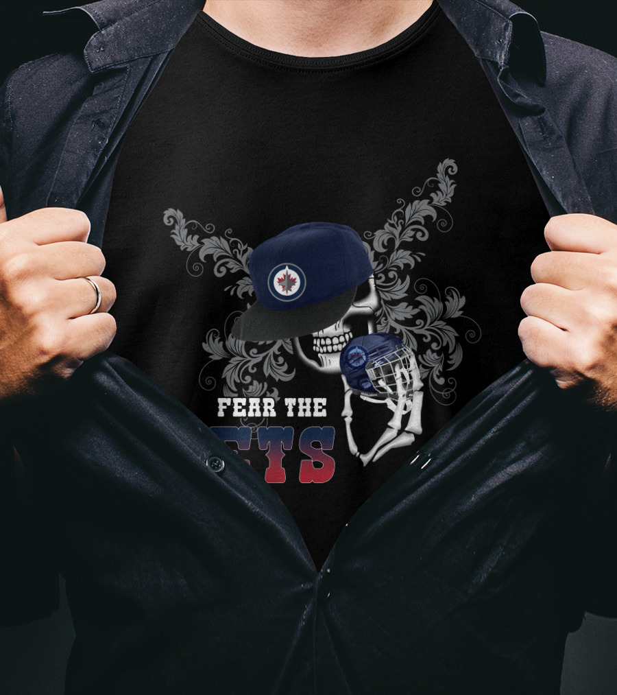 Winnipeg Jets Fear The Skull And Hockey Helmet T-Shirt