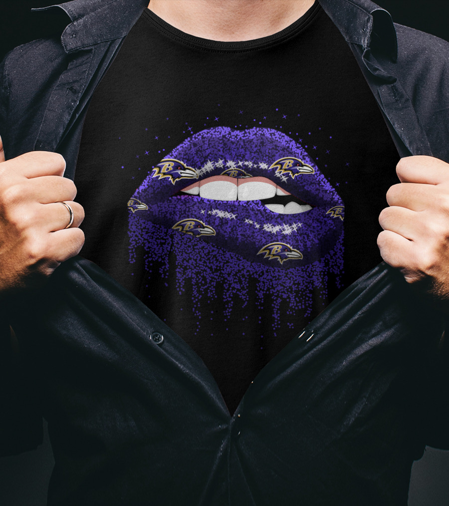 Baltimore Ravens Lips Fan Gear T-Shirt