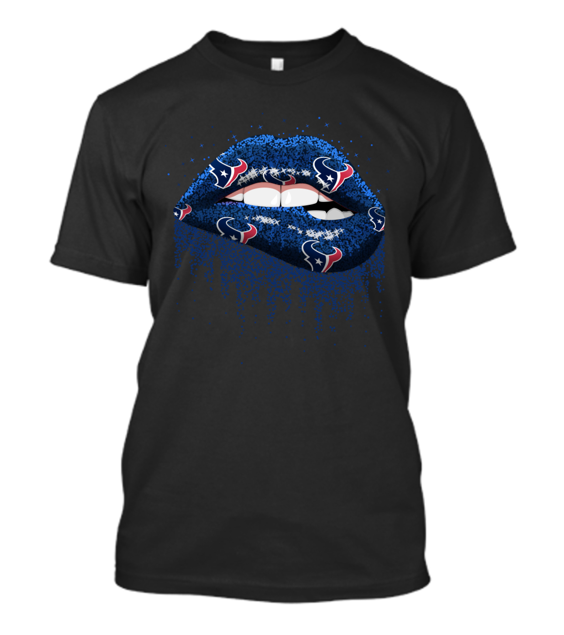 Glittery Houston Texans Lips T-Shirt