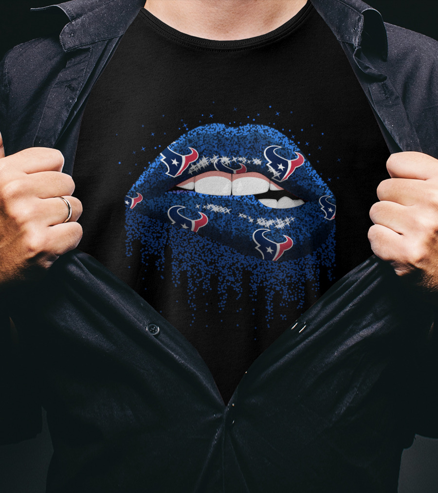 Glittery Houston Texans Lips T-Shirt