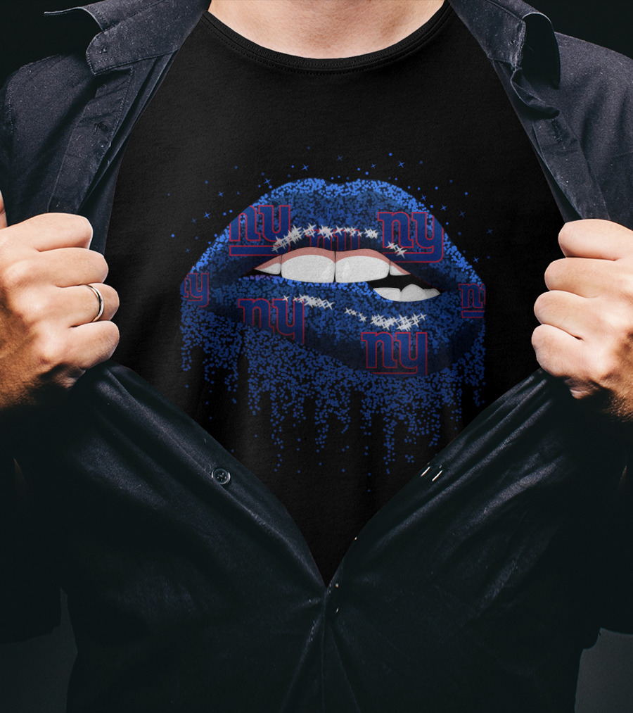 New York Giants Lips Fan T-Shirt
