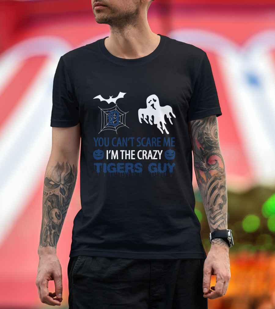 You Can't Scare Me I'm the Crazy Tigers Guy Halloween Ghost Bat Web T-Shirt