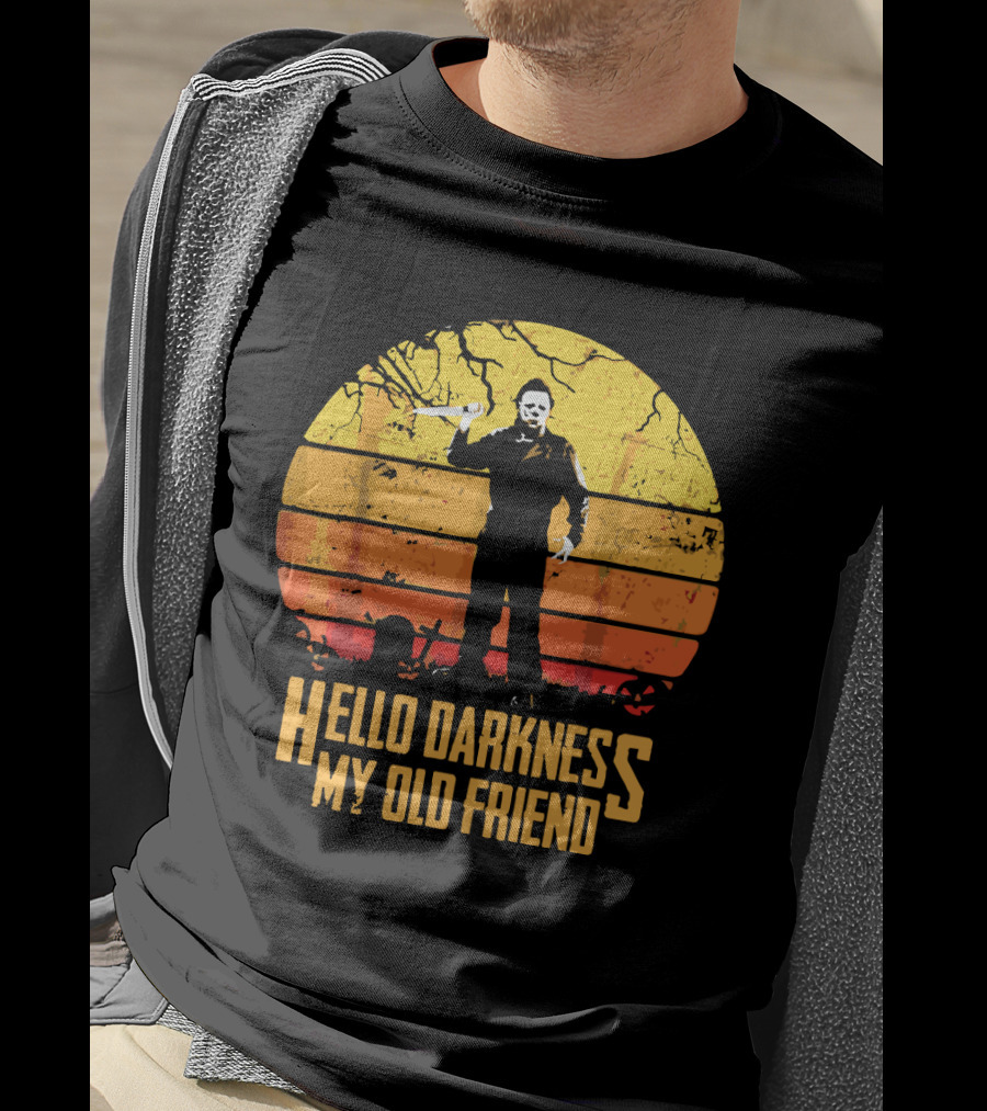 Hello Darkness My Old Friend Michael Myers Retro Sunset T-Shirt