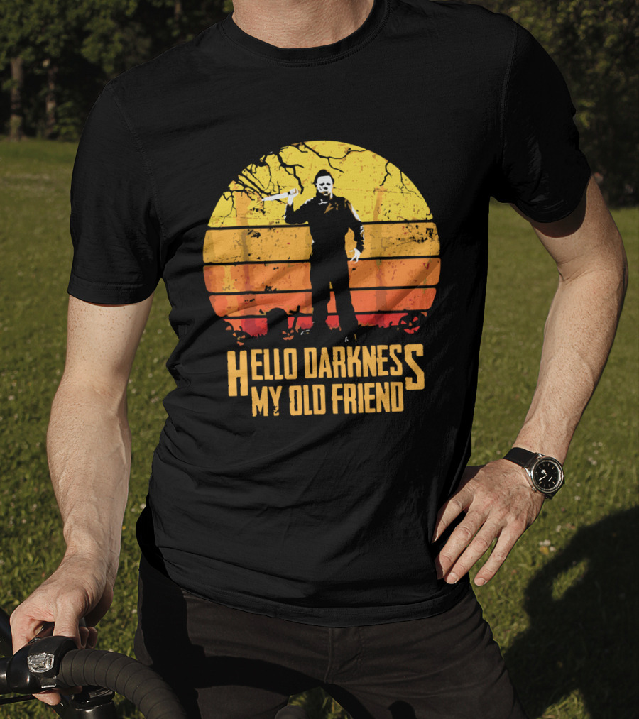 Hello Darkness My Old Friend Michael Myers Retro Sunset T-Shirt