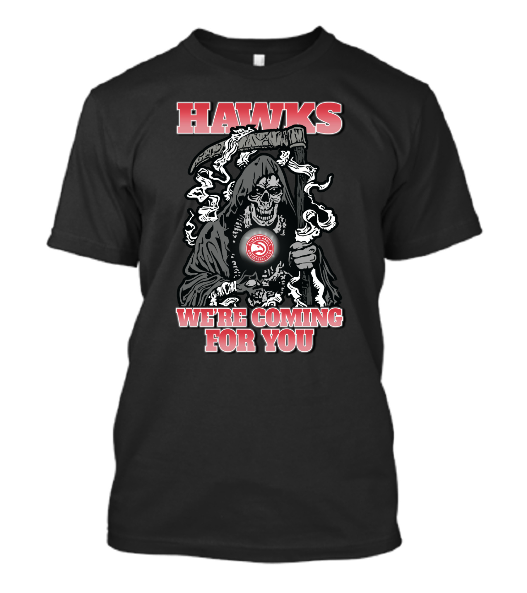 Hawks We're Coming For You Grim Reaper T-Shirt
