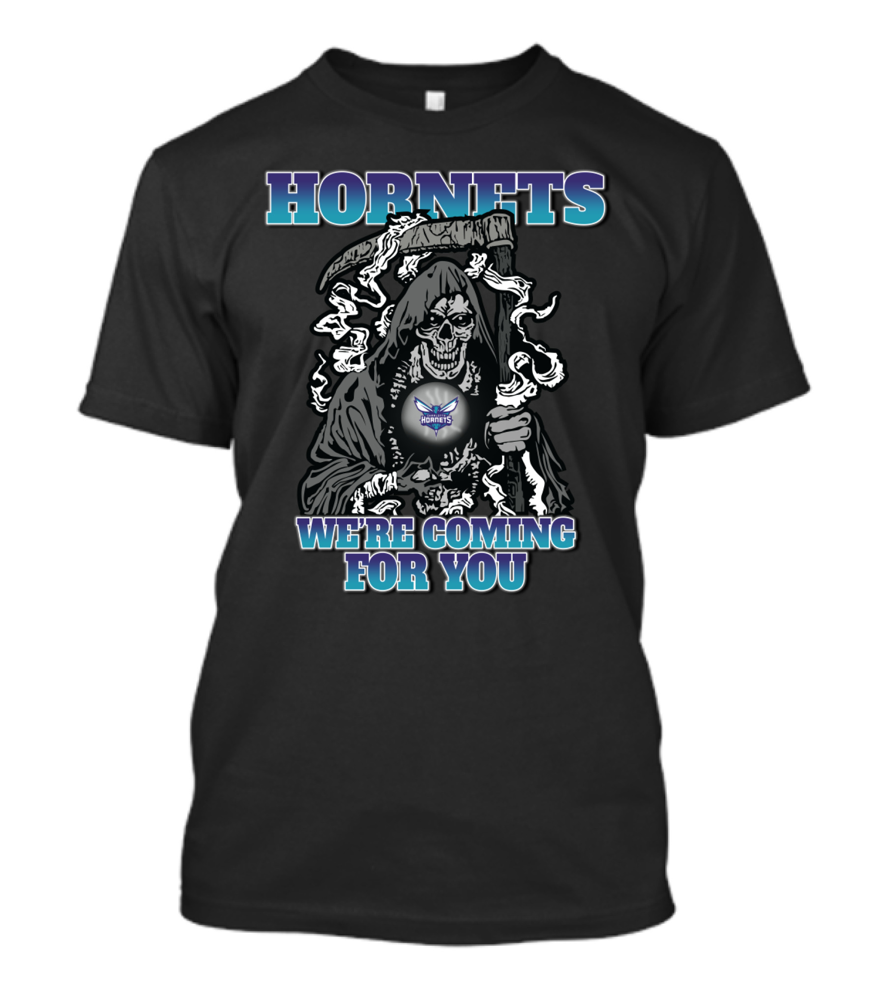 Hornets We're Coming For You Grim Reaper Charlotte Hornets T-Shirt
