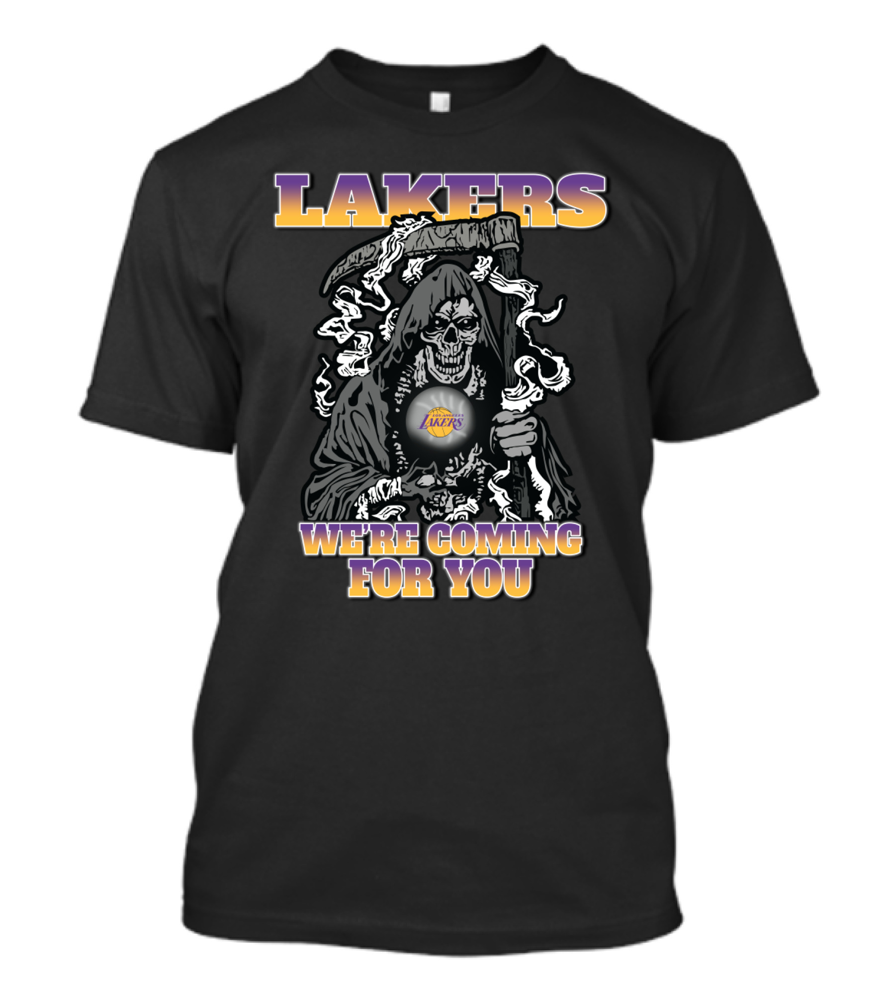 Lakers We're Coming For You Grim Reaper Fans T-Shirt