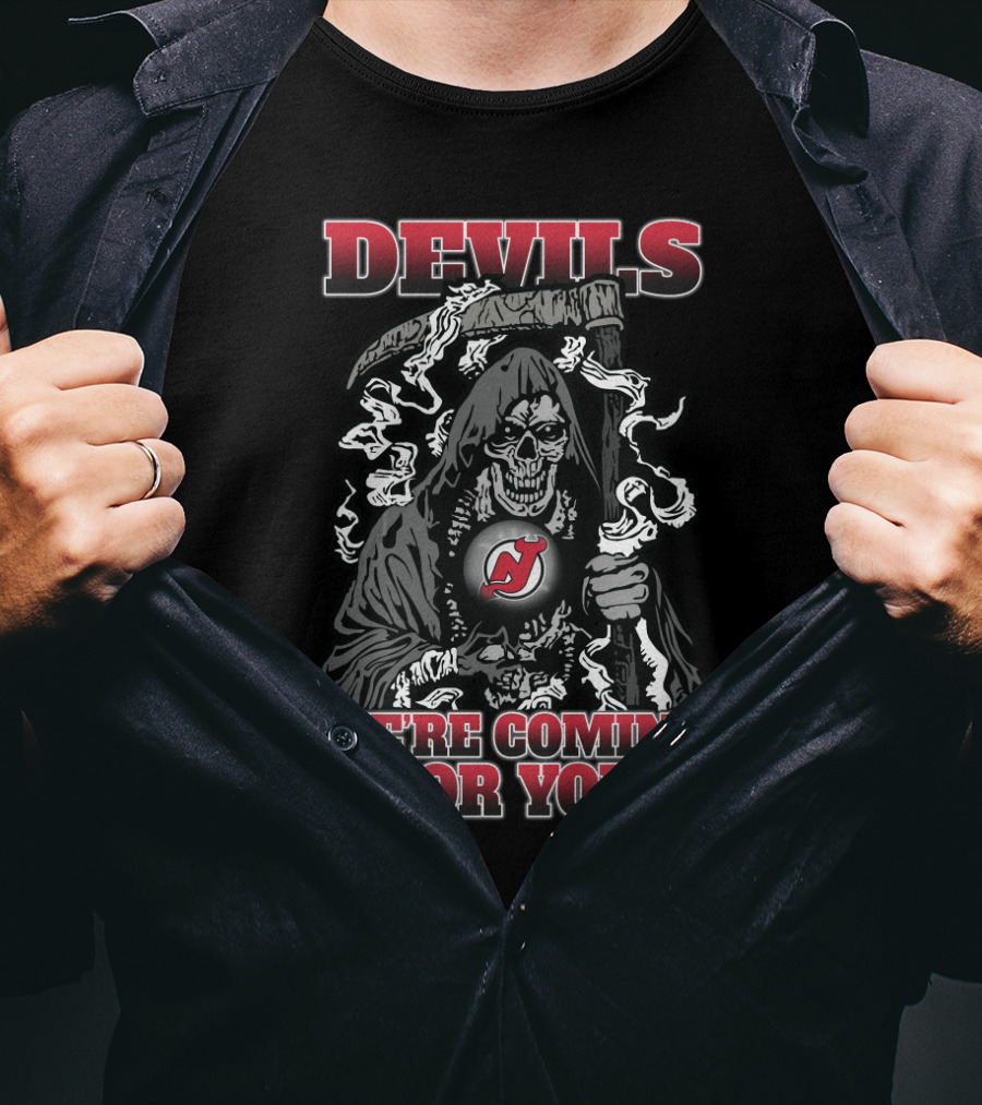 New Jersey Devils Grim Reaper We're Coming For You T-Shirt