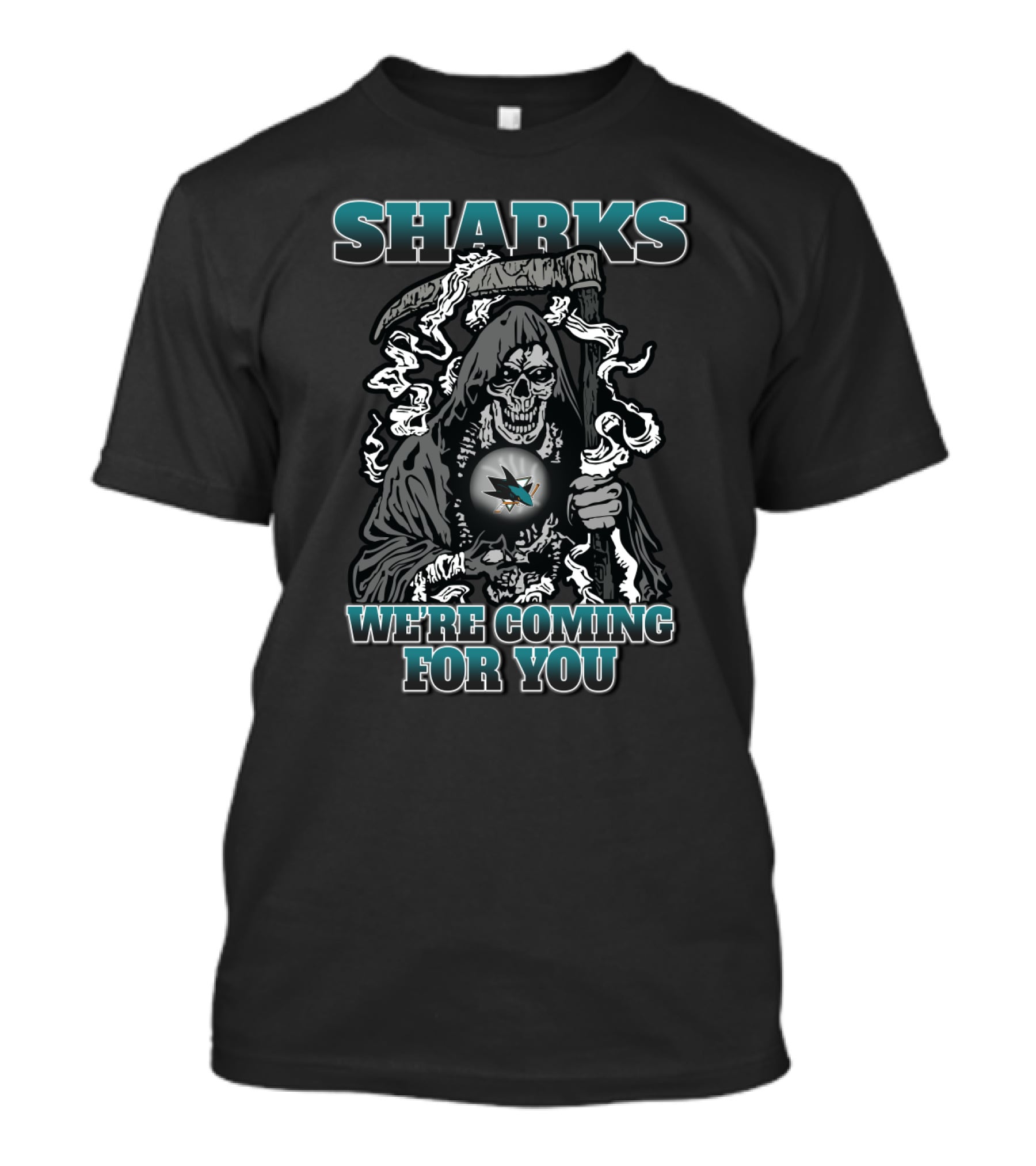 Sharks We're Coming For You San Jose Grim Reaper T-Shirt