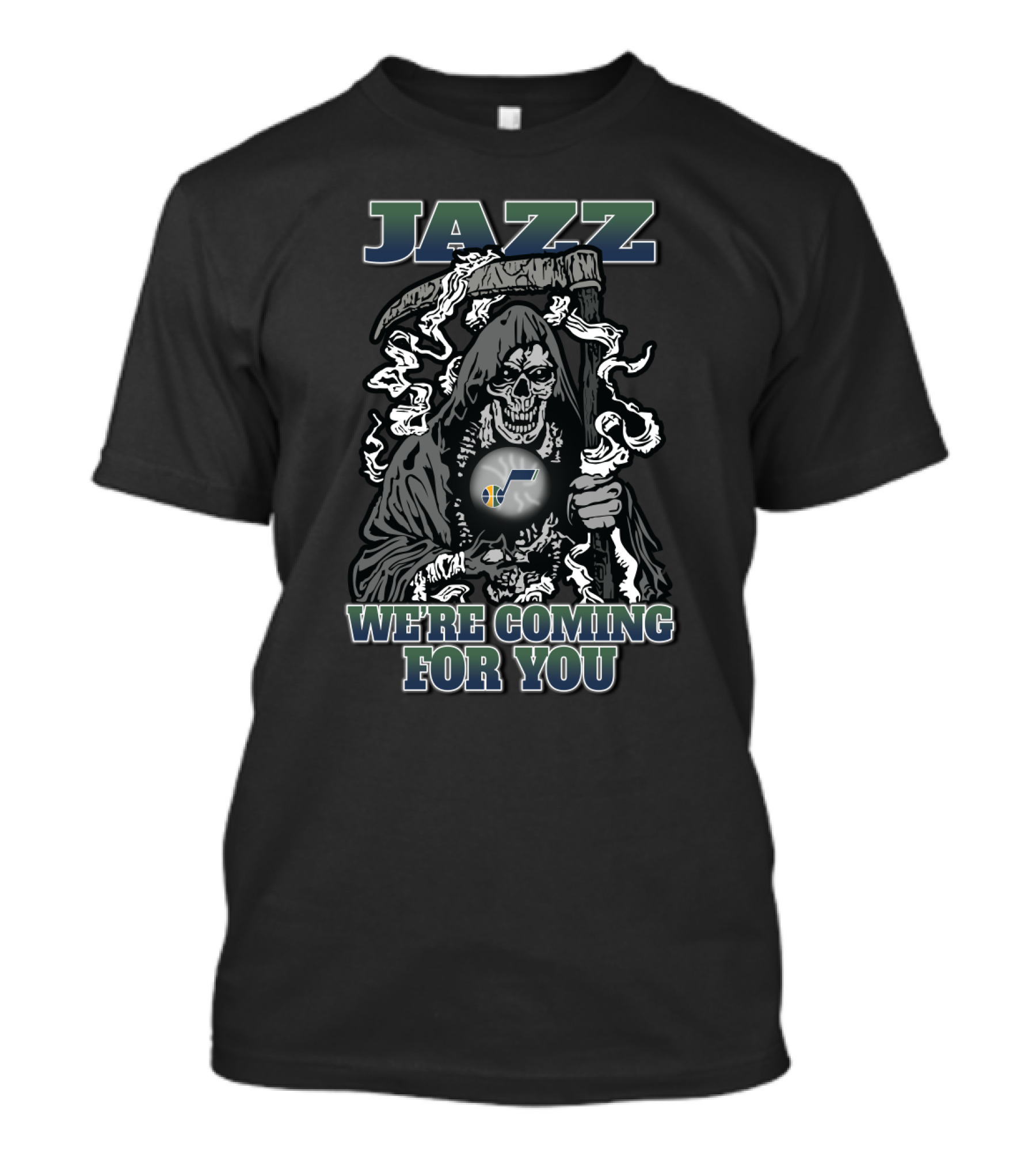 Jazz We're Coming For You Grim Reaper Utah Fan T-Shirt