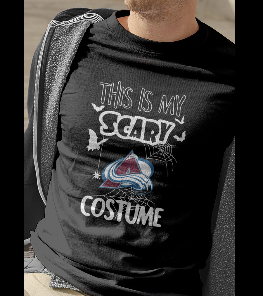 This Is My Scary Colorado Avalanche Costume With Halloween Bats And Spiderwebs T-Shirt