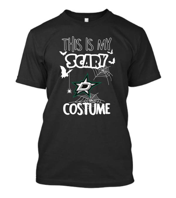 This Is My Scary Costume Dallas Stars Logo Bat Spider Web Halloween T-Shirt