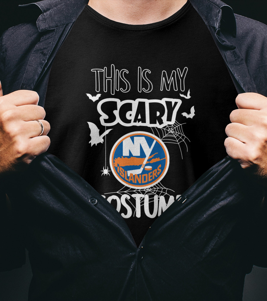This Is My Scary NY Islanders Costume Featuring Bats And Webs T-Shirt