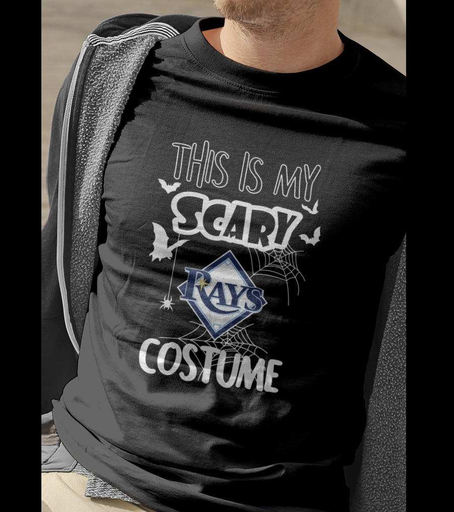 This Is My Scary Rays Costume Tampa Bay Halloween Bats Spiders Web T-Shirt