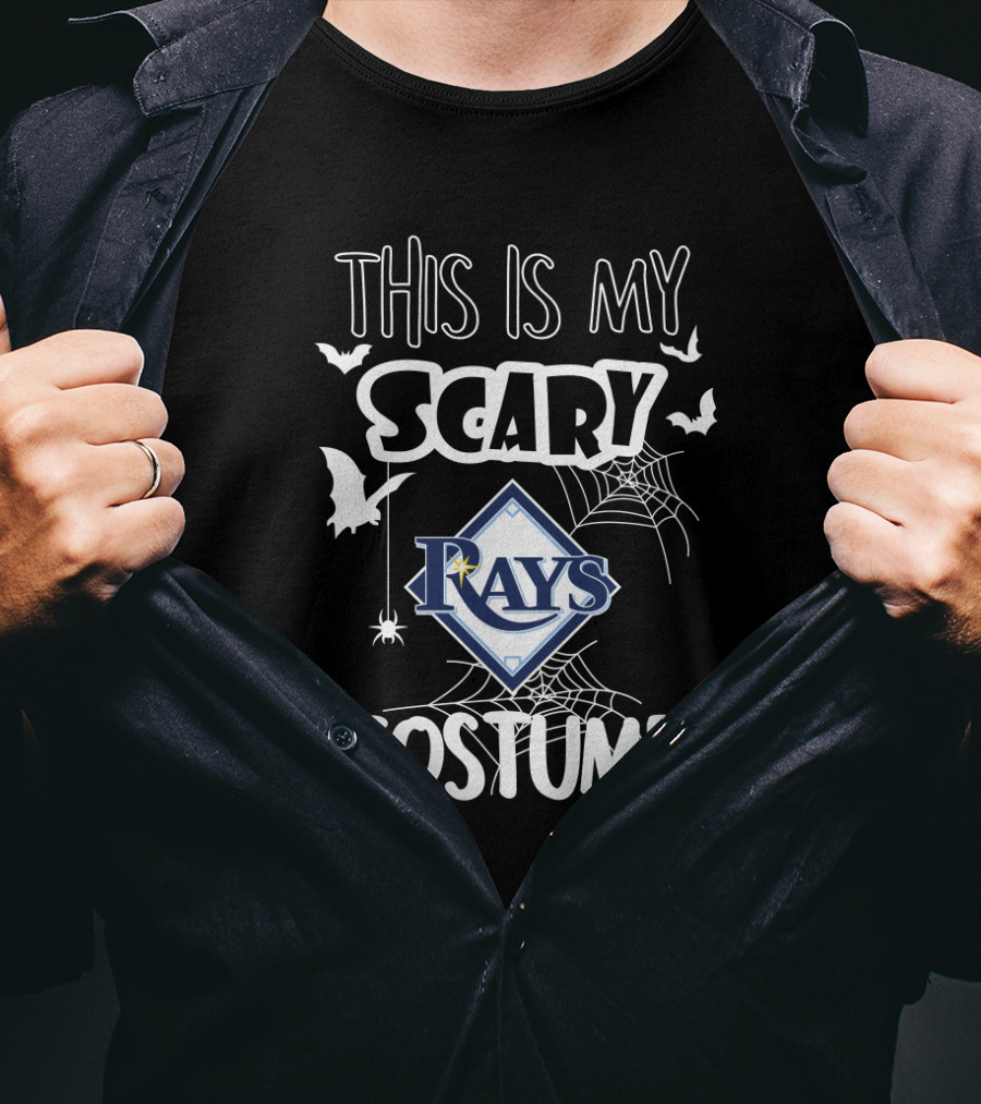 This Is My Scary Rays Costume Tampa Bay Halloween Bats Spiders Web T-Shirt