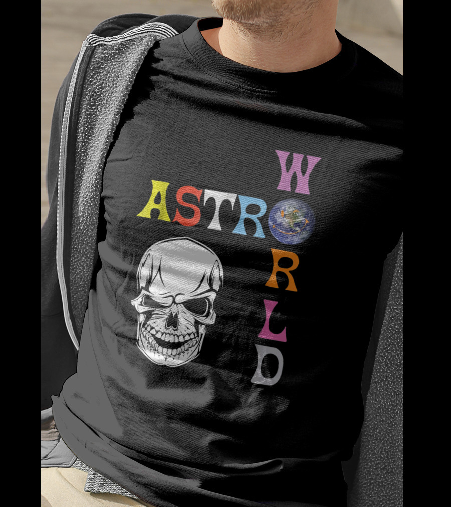 Astroworld Lettering Skull Earth Graphic Travis Scott T-Shirt