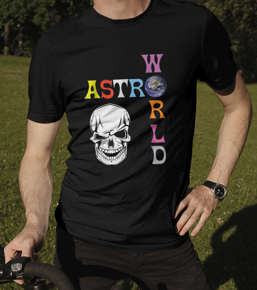 Astroworld Lettering Skull Earth Graphic Travis Scott T-Shirt