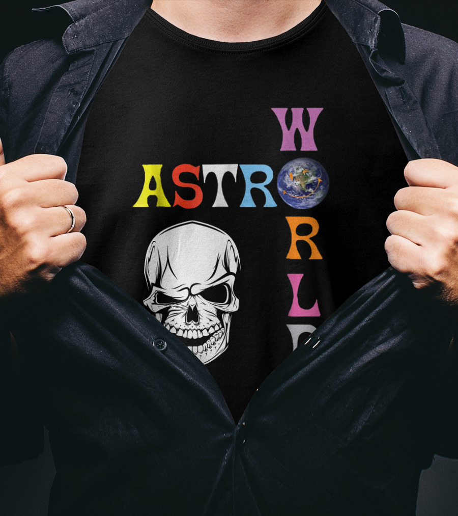Astroworld Lettering Skull Earth Graphic Travis Scott T-Shirt