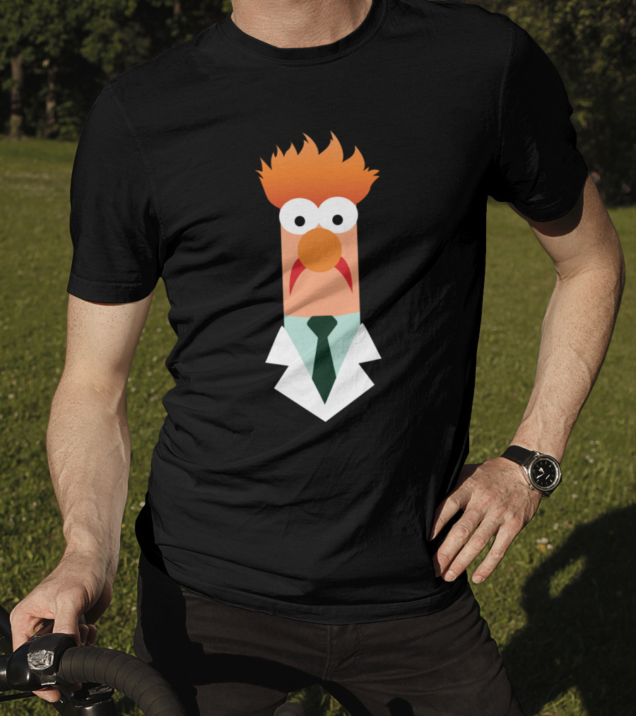 Beaker Character Muppets Scientist Iconic Lab Coat And Tie T-Shirt