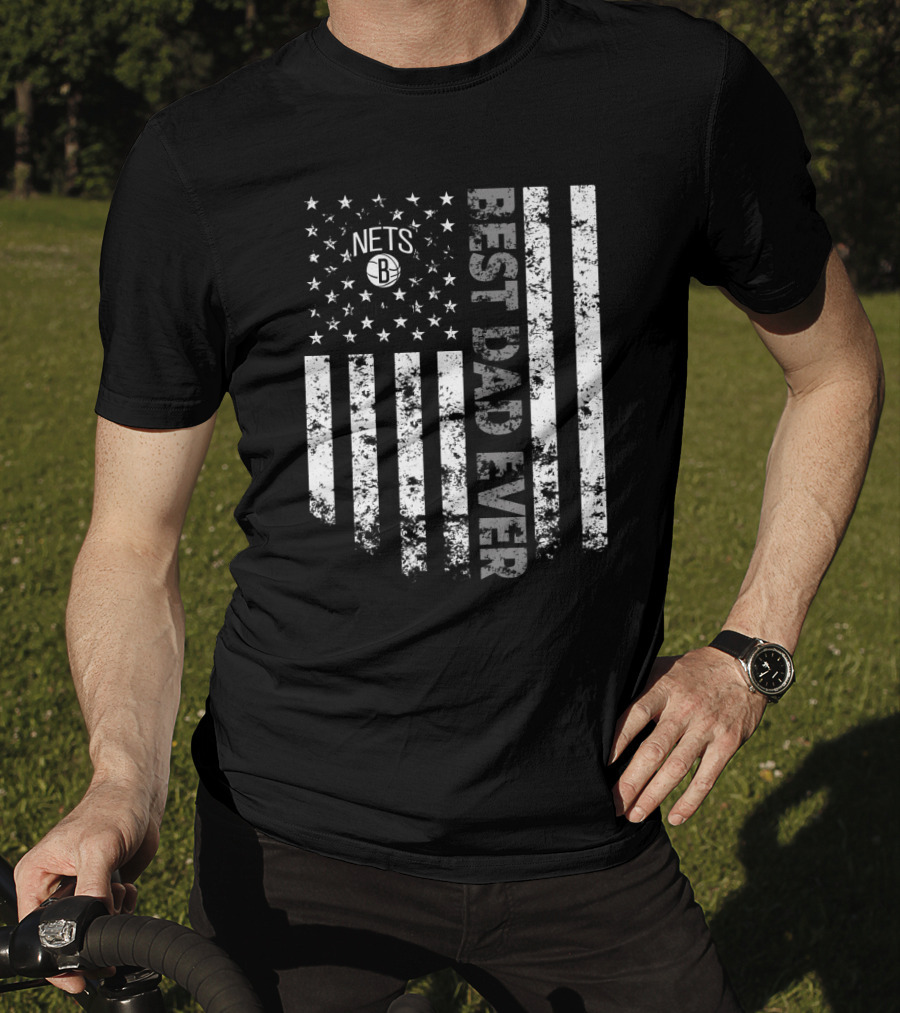 Brooklyn Nets Best Dad Ever Vertical Flag T-Shirt