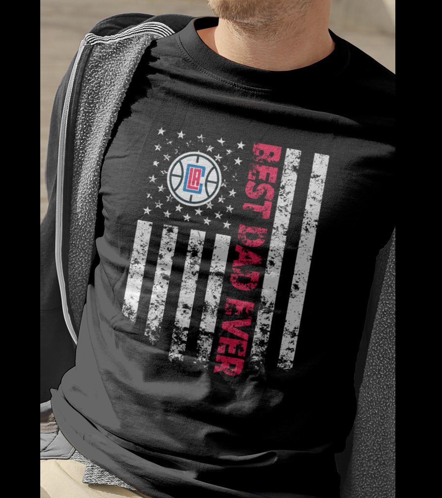 Best Dad Ever La Clippers Stars And Stripes T-Shirt