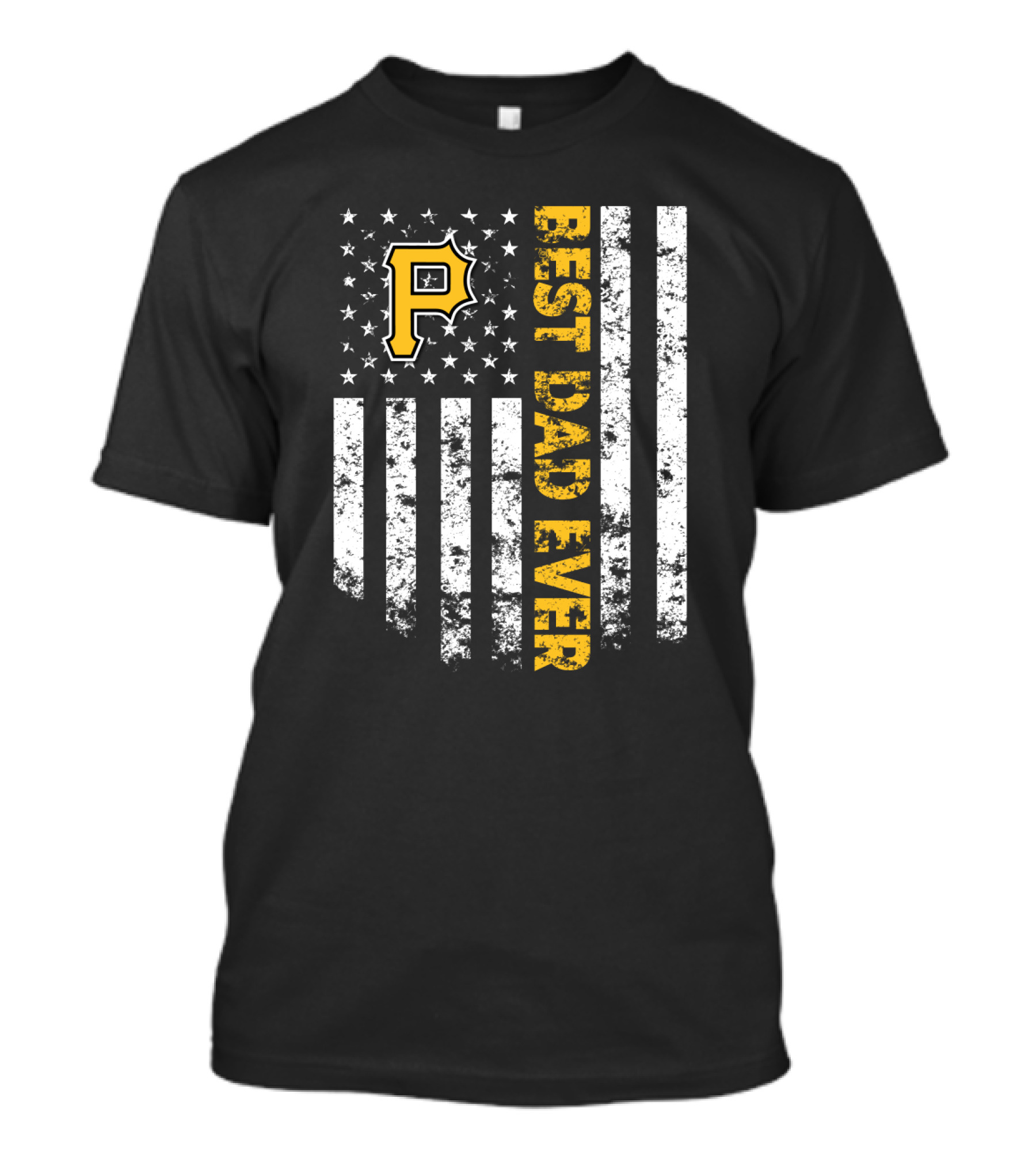 Best Dad Ever Pittsburgh Pirates P Logo Stars Stripes T-Shirt