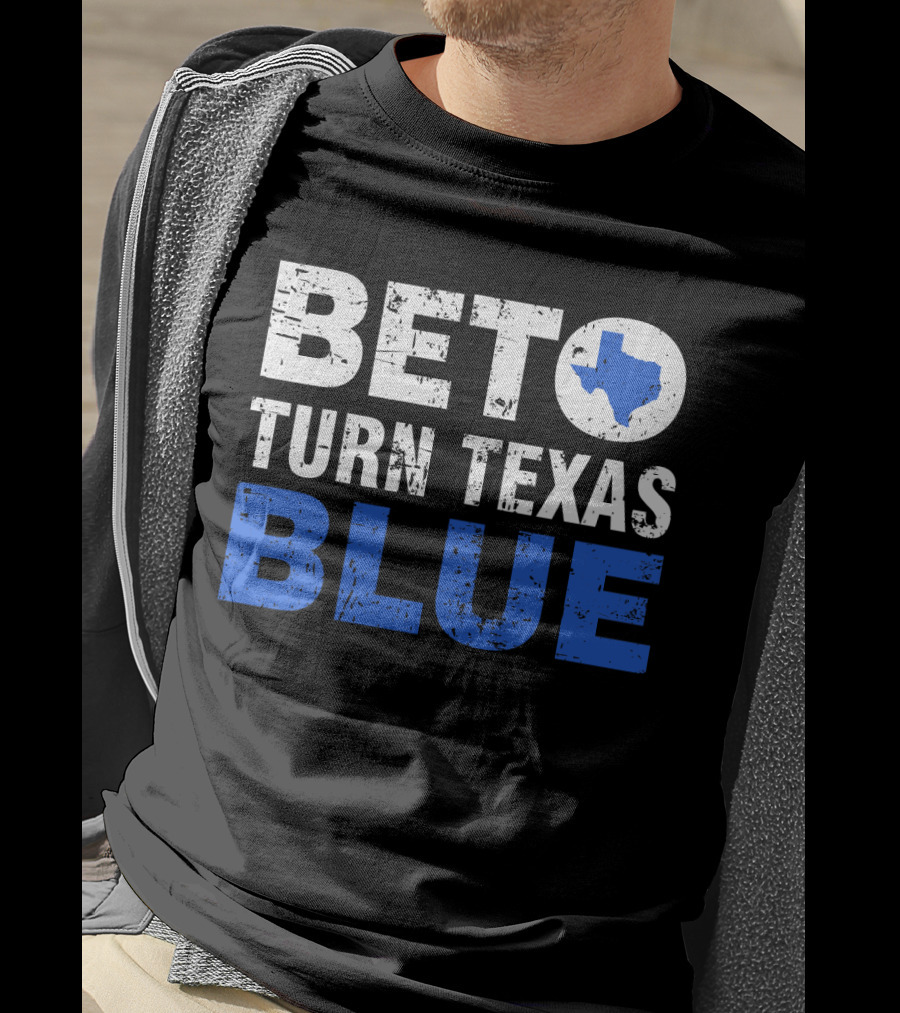 Beto O'Rourke Turn Texas Blue State Outline T-Shirt